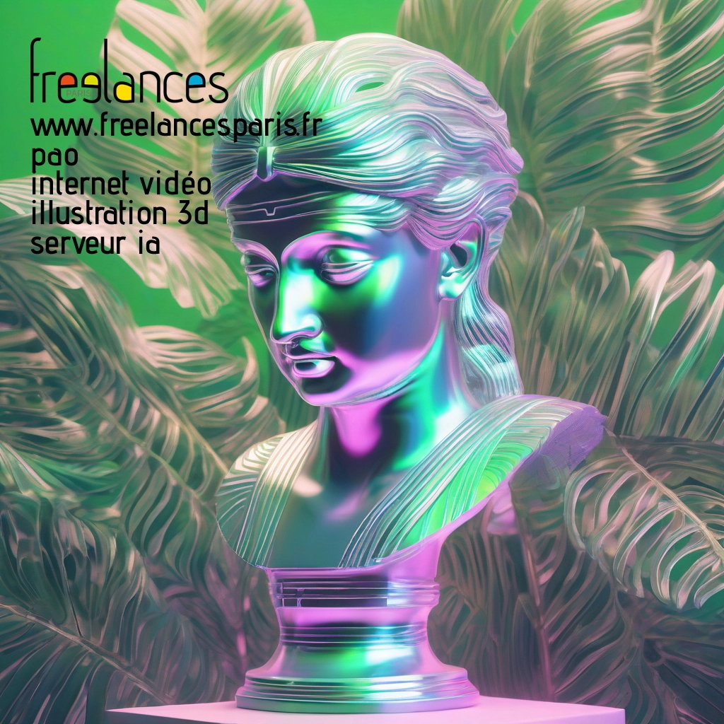 Pao mise en page internet vidéo illustration 3d serveur IA générative AI freelance paris studio de création magazines uawcg650